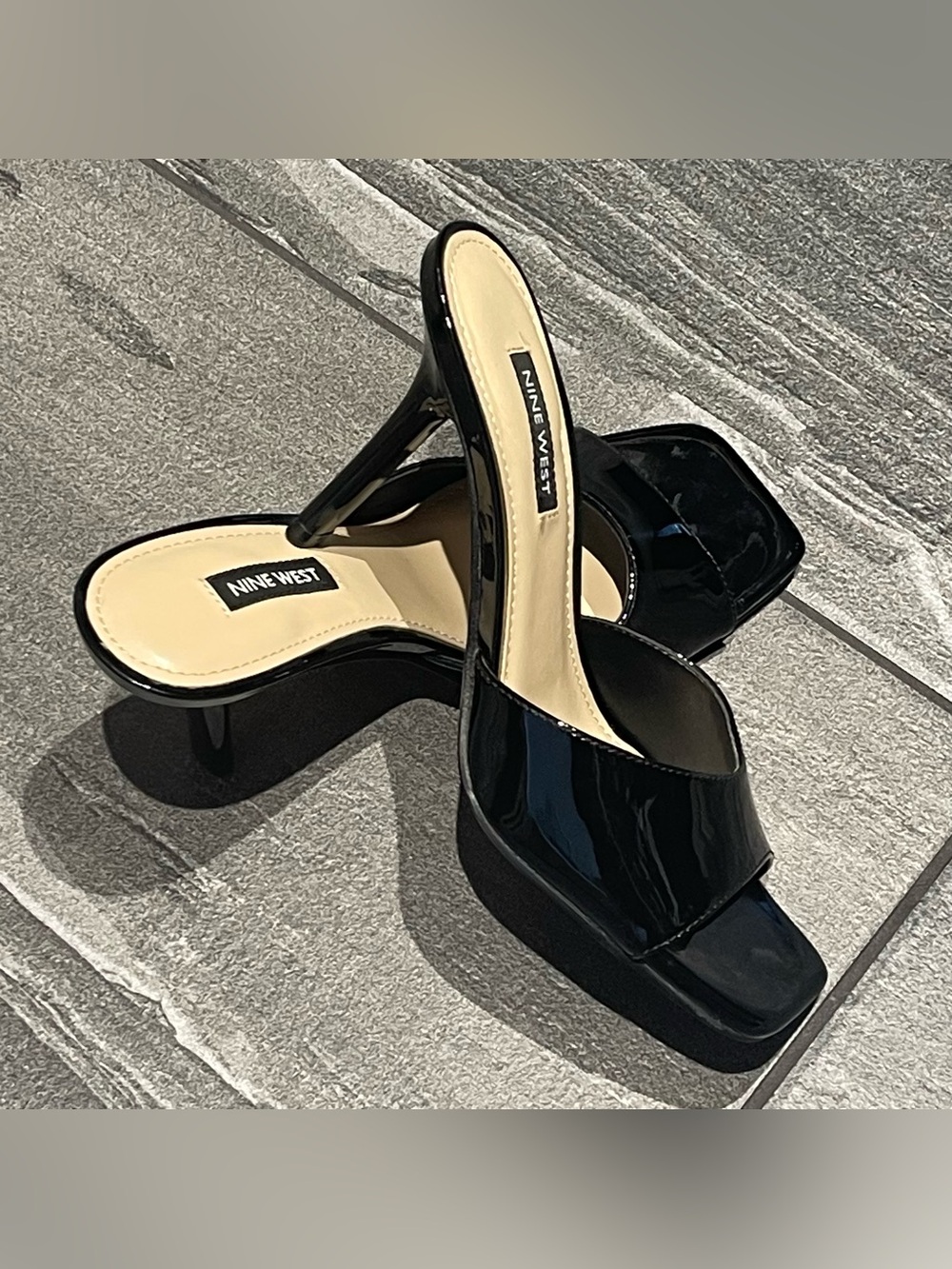 Nine West Black Patent Like New Heels